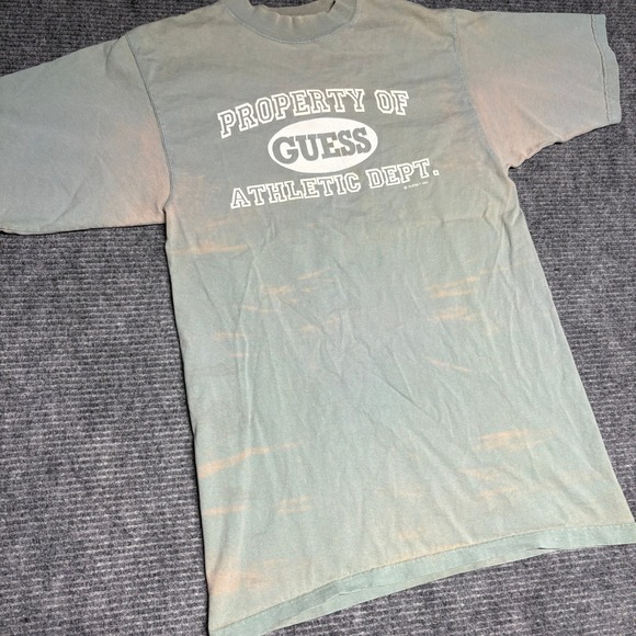 VINTAGE GUESS ATHLETIC DEPT T SHIRT MEN SIZE LARGE GREEN 1993 - Picture 4 of 6